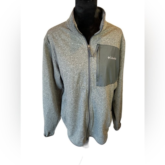 Columbia Gray Fleece Full Zip Jacket Men's Size Large - Picture 1 of 10